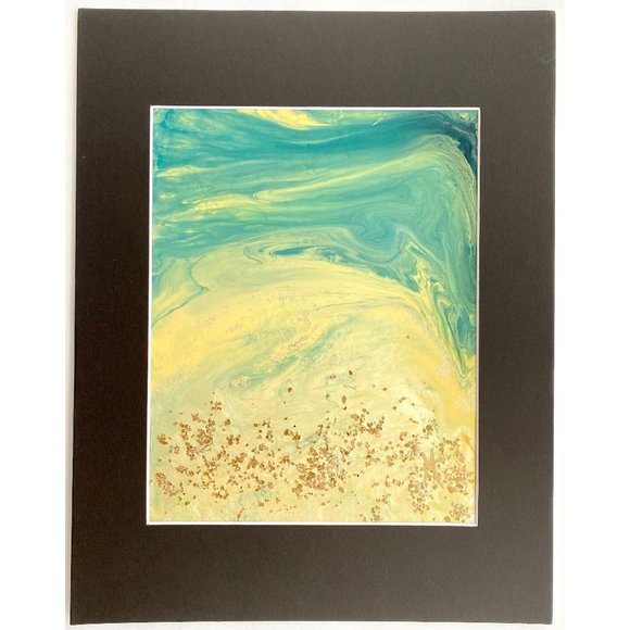 Ocean Breeze - Original Wall Art Mixed Media Painting 11"x14" Matted Decor - Picture 3 of 7